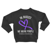 Heart Ribbon August We Wear Purple Overdose Awareness Month Toddler Sweatshirt | Artistshot