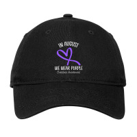 Heart Ribbon August We Wear Purple Overdose Awareness Month Adjustable Cap | Artistshot