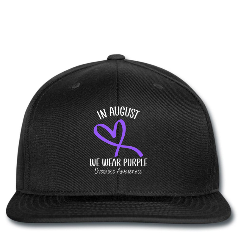 Heart Ribbon August We Wear Purple Overdose Awareness Month Printed hat by Kenlofu52 | Artistshot