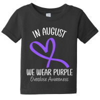 Heart Ribbon August We Wear Purple Overdose Awareness Month Baby Tee | Artistshot