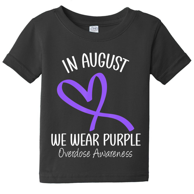 Heart Ribbon August We Wear Purple Overdose Awareness Month Baby Tee by Kenlofu52 | Artistshot