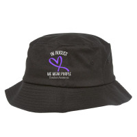 Heart Ribbon August We Wear Purple Overdose Awareness Month Bucket Hat | Artistshot