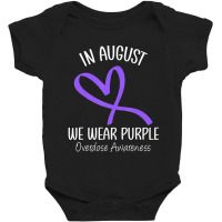 Heart Ribbon August We Wear Purple Overdose Awareness Month Baby Bodysuit | Artistshot