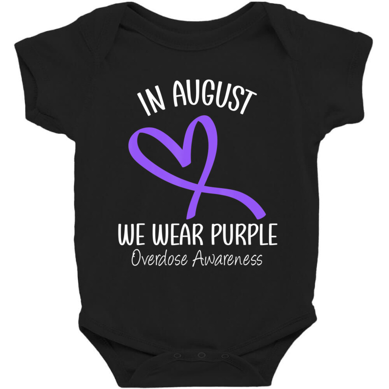 Heart Ribbon August We Wear Purple Overdose Awareness Month Baby Bodysuit by Kenlofu52 | Artistshot