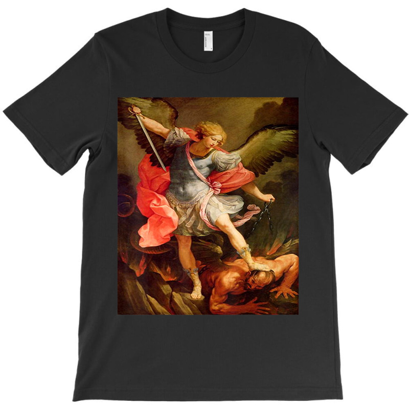 Angels Archangel Michael Defeating Satan Christian Warrior T-shirt | Artistshot