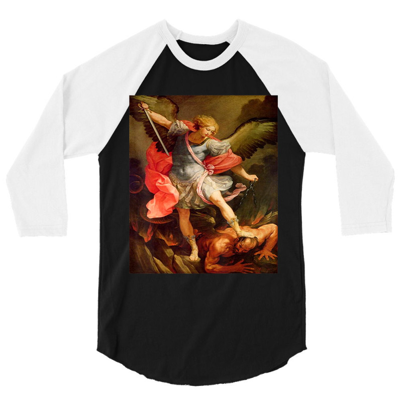 Angels Archangel Michael Defeating Satan Christian Warrior 3/4 Sleeve Shirt | Artistshot