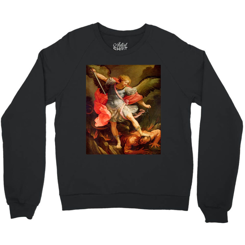 Angels Archangel Michael Defeating Satan Christian Warrior Crewneck Sweatshirt | Artistshot