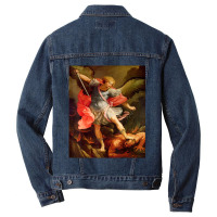 Angels Archangel Michael Defeating Satan Christian Warrior Men Denim Jacket | Artistshot