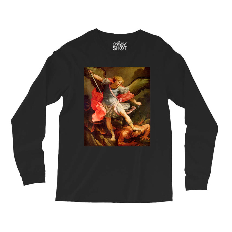 Angels Archangel Michael Defeating Satan Christian Warrior Long Sleeve Shirts | Artistshot