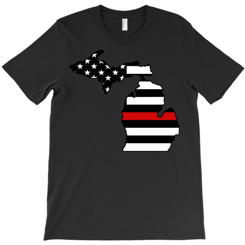 Firefighter T  Shirt Michigan Firefighter Thin Red Line T  Shirt T-shirt | Artistshot