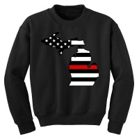 Firefighter T  Shirt Michigan Firefighter Thin Red Line T  Shirt Youth Sweatshirt | Artistshot