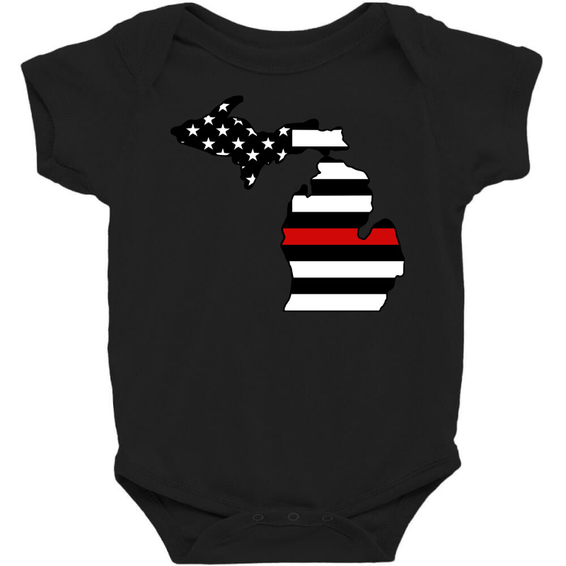 Firefighter T  Shirt Michigan Firefighter Thin Red Line T  Shirt Baby Bodysuit | Artistshot