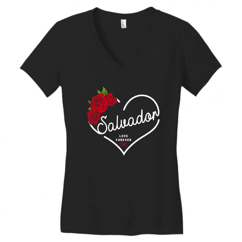 Salvador Love Forever Women's V-Neck T-Shirt by honeysuckle | Artistshot