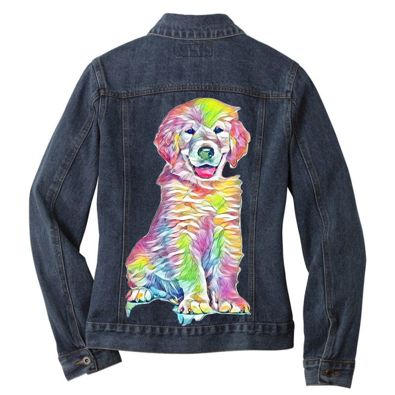 Cat Sitting Png Ladies Denim Jacket by Kemnabi | Artistshot