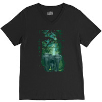 Elephants And Forests, Elephants And Forests Vintage, Elephants Forest V-neck Tee | Artistshot