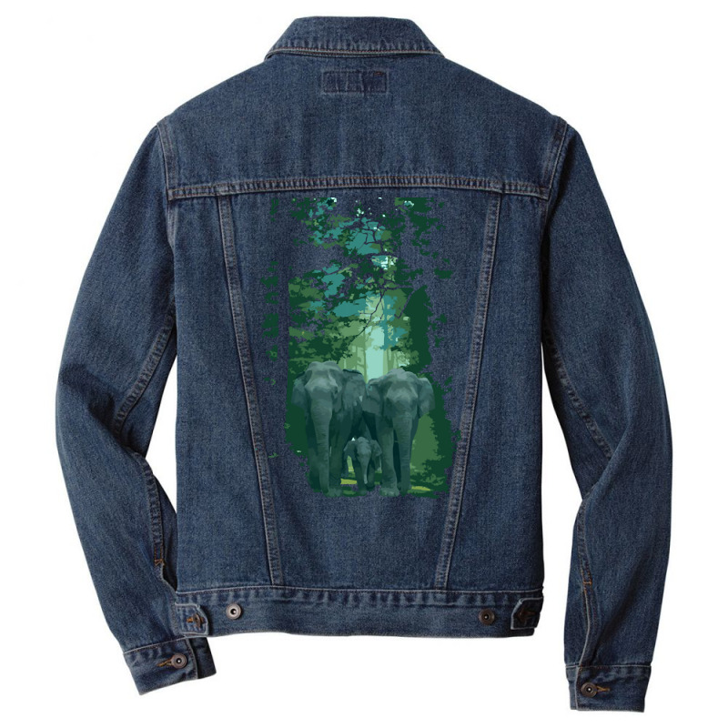 Elephants And Forests, Elephants And Forests Vintage, Elephants Forest Men Denim Jacket by SHOPTRUI4 | Artistshot