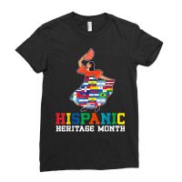 Dancing Latino Latinx Countries Flag Hispanic Heritage Month T Shirt Ladies Fitted T-shirt | Artistshot