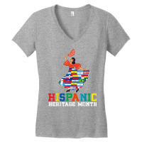 Dancing Latino Latinx Countries Flag Hispanic Heritage Month T Shirt Women's V-neck T-shirt | Artistshot