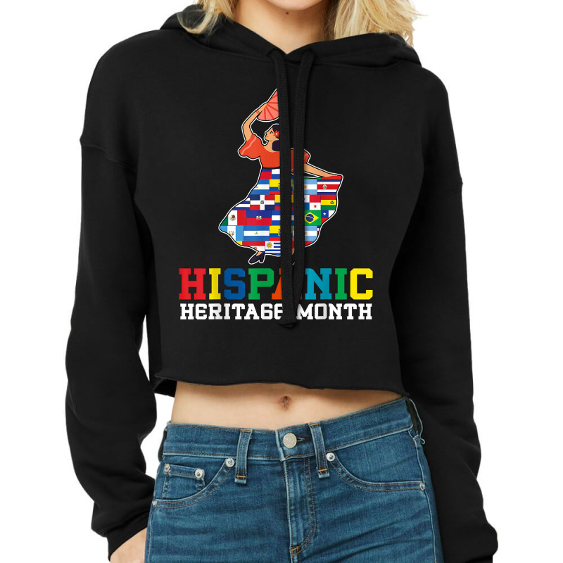 Dancing Latino Latinx Countries Flag Hispanic Heritage Month T Shirt Cropped Hoodie by hankeajrippleex5 | Artistshot