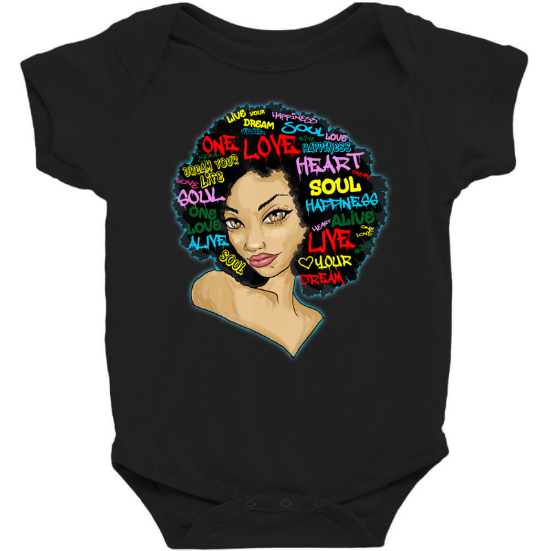 Black Girl Magic Heart Soul Love Afro Live Your Dream Baby Bodysuit by Whitfield Wolff | Artistshot