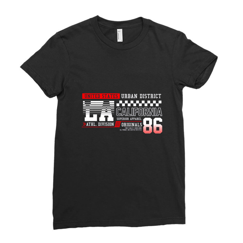 La Usa California 86 Ladies Fitted T-Shirt by Disgus_Thing | Artistshot