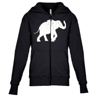 Distressed Elephant Silhouette Youth Zipper Hoodie | Artistshot