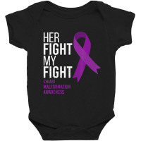 Her Fight Is My Fight Chiari Malformation Awareness Ribbon Baby Bodysuit | Artistshot