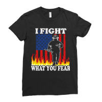 I Fight What You Fear, Fireman Fight Fire, Fire Department Skull Usa,  Ladies Fitted T-shirt | Artistshot