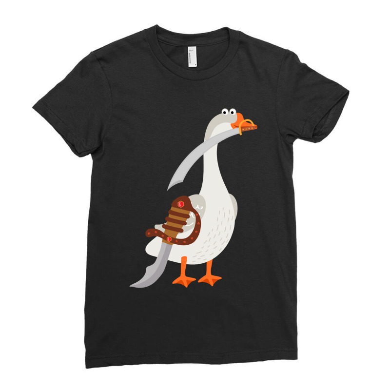 Duck With A Sword Funny 2022 Ladies Fitted T-Shirt by cm-arts | Artistshot