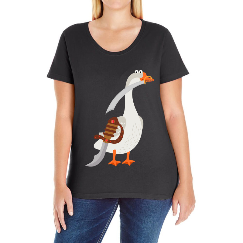 Duck With A Sword Funny 2022 Ladies Curvy T-Shirt by cm-arts | Artistshot