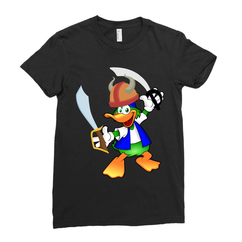 Duck With A Sword Funny 2022 Ladies Fitted T-Shirt by cm-arts | Artistshot