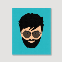 Bearded Face Portrait Canvas Print | Artistshot