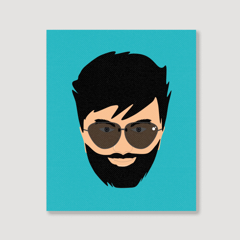 Bearded Face Portrait Canvas Print | Artistshot