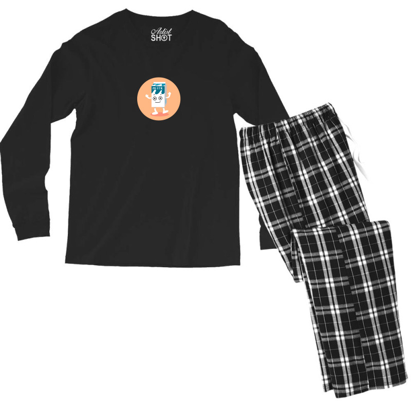 Milky Blur Coffee & Tv Men's Long Sleeve Pajama Set | Artistshot