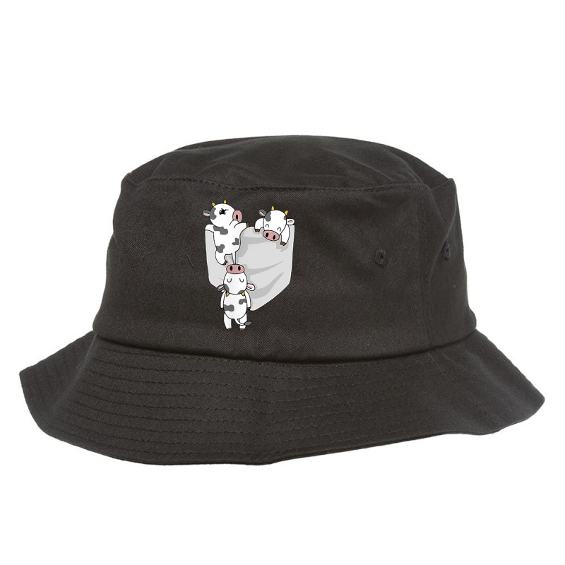 Cow Pocket T Shirt Funny Milk Cow In A Bag Tee Bucket Hat by cm-arts | Artistshot