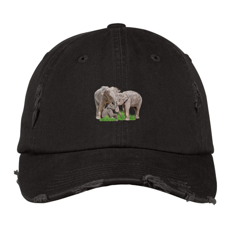 Elephant Family Zookeeper Zoologist Wildlife Safari Lover Vintage Cap by Koyanho62 | Artistshot