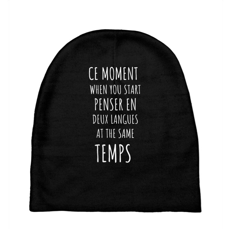 Womens Ce Moment Funny Bilingual French Language Teacher Gift V Neck T Baby Beanies by cm-arts | Artistshot