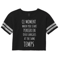 Womens Ce Moment Funny Bilingual French Language Teacher Gift V Neck T Scorecard Crop Tee | Artistshot