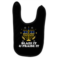 Blaze It Praise It Funny Jewish Hanukkah Festival Gifts Baby Bibs | Artistshot