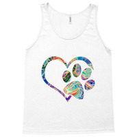 Animal Rescue Dog Paw Print Tie Dye Rainbow Dog Love Tank Top | Artistshot