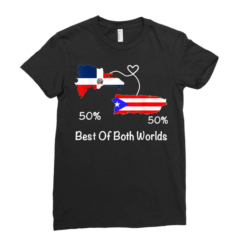 Half Puerto Rican Half Dominican Flag Map Combined Pr Rd T Shirt Ladies Fitted T-Shirt by cm-arts | Artistshot