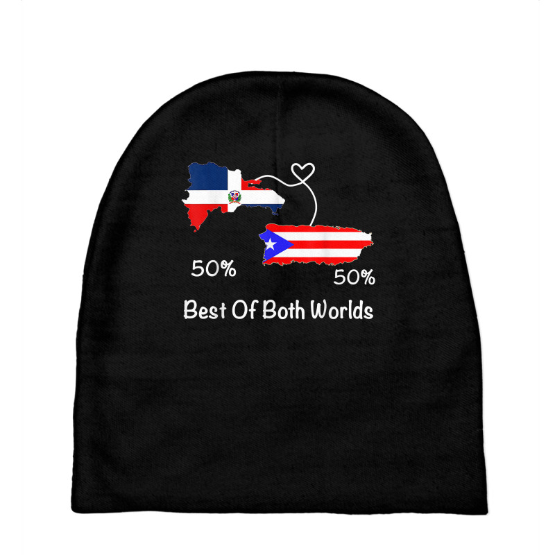 Half Puerto Rican Half Dominican Flag Map Combined Pr Rd T Shirt Baby Beanies by cm-arts | Artistshot