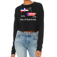 Half Puerto Rican Half Dominican Flag Map Combined Pr Rd T Shirt Cropped Sweater | Artistshot