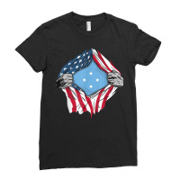 Micronesian American Blood Inside Me   Country Flags T Shirt Ladies Fitted T-shirt | Artistshot