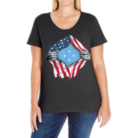 Micronesian American Blood Inside Me   Country Flags T Shirt Ladies Curvy T-shirt | Artistshot