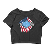 Micronesian American Blood Inside Me   Country Flags T Shirt Crop Top | Artistshot