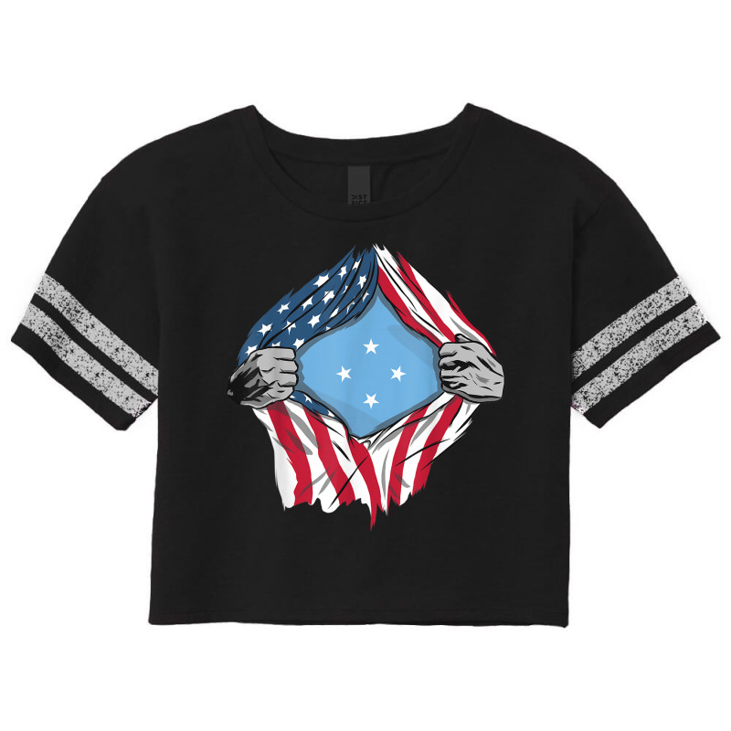 Micronesian American Blood Inside Me   Country Flags T Shirt Scorecard Crop Tee by cm-arts | Artistshot