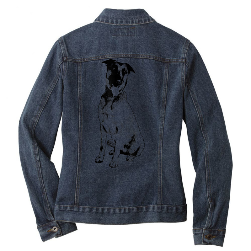 Belgian Malinois Dog Breed Tongue Out Belgian Shepherd Funny T Shirt Ladies Denim Jacket by cm-arts | Artistshot