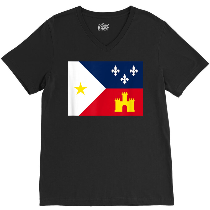 Acadiana Louisiana Flag T Shirt V-neck Tee | Artistshot