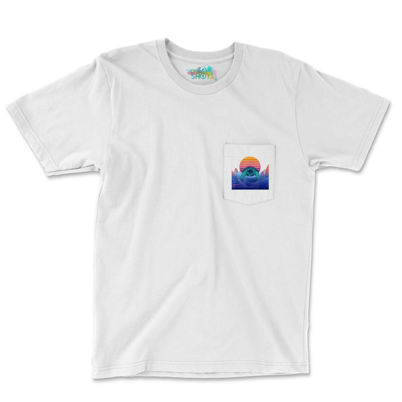 Aligator Snapping Turtle Vaporwave Landscape Reptile Lover T Shirt Pocket T-shirt | Artistshot